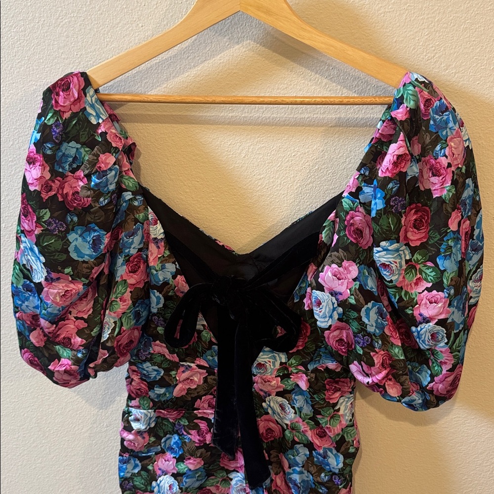 NWT Small For Love And Lemons Black Floral Marlei Mini Dress! - Picture 11 of 16